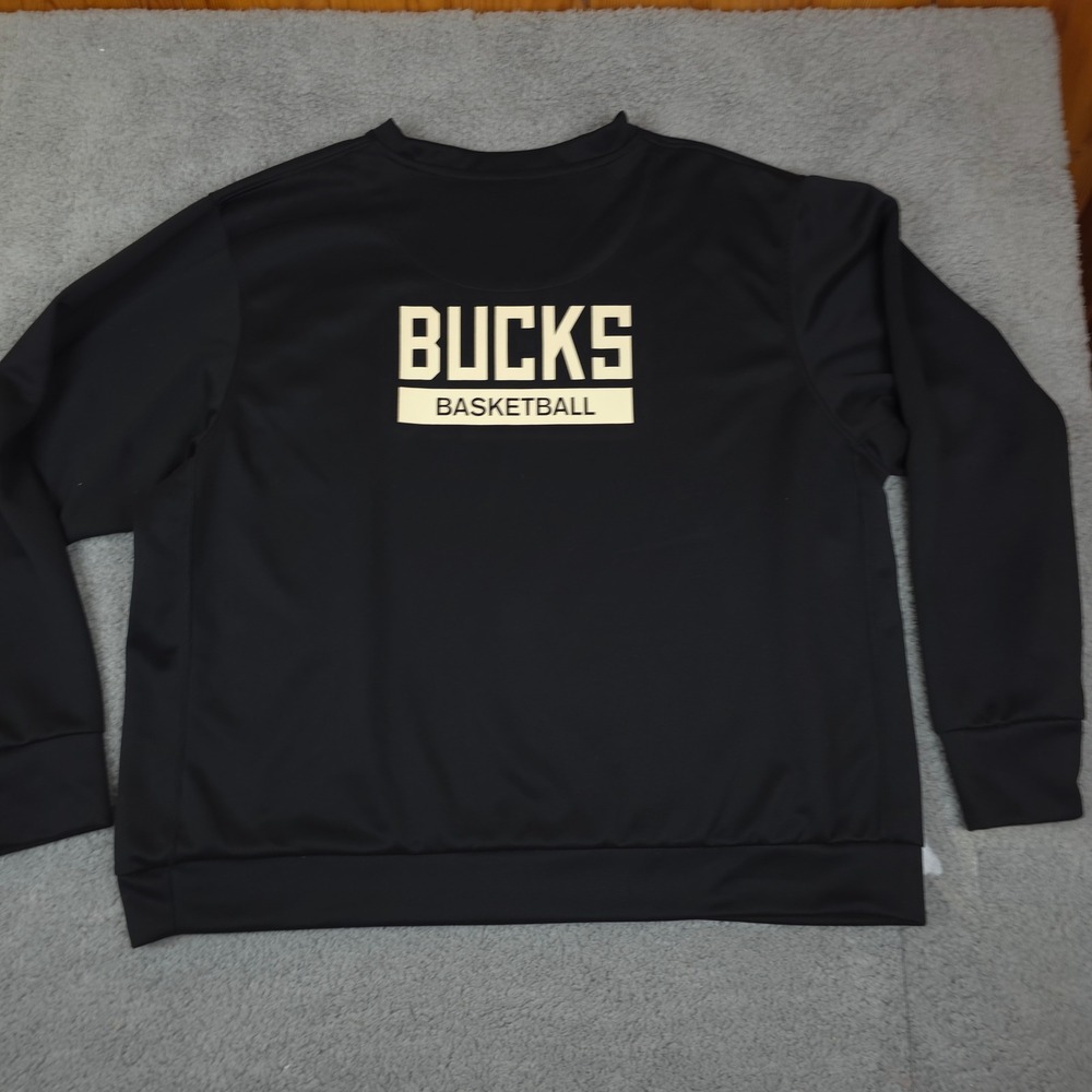 Nike NBA Milwaukee Bucks Dri-FIT Team Issued Player Sweatshirt Tall‎ Black XXL - Picture 6 of 8